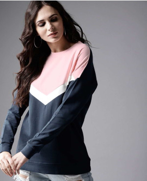 Chevron Panels Style Girls Sweatshirt