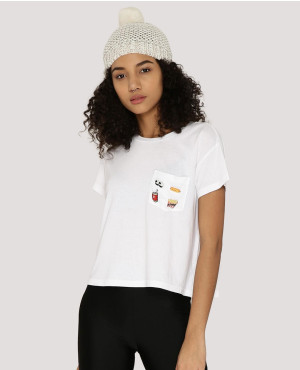 Cropped Tee With Perspex Badges
