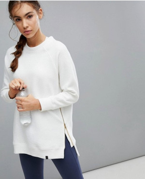 Longline Sweatshirt with Side Custom Zippers