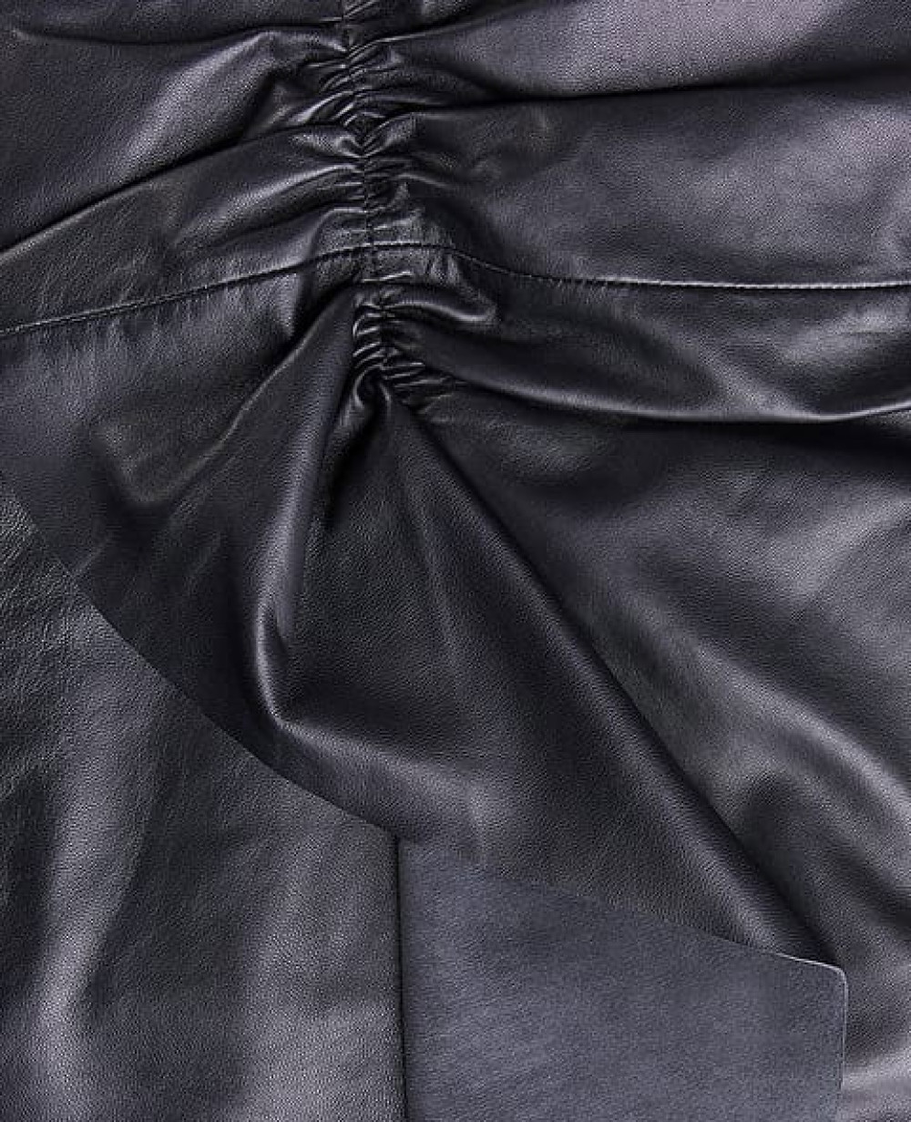 Customization Mini Leather Skirt Black