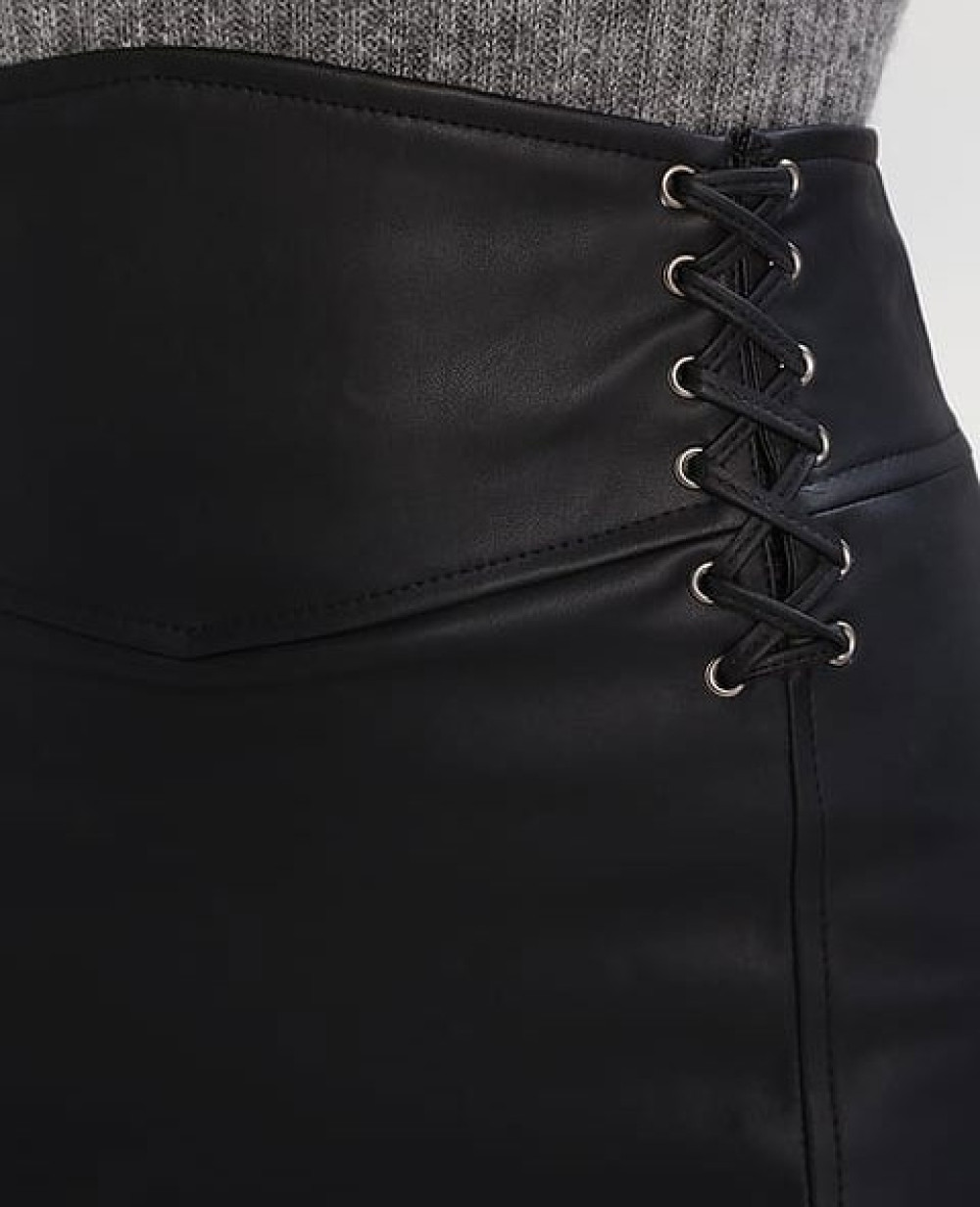 High Quality Laces Mini Skirt Black