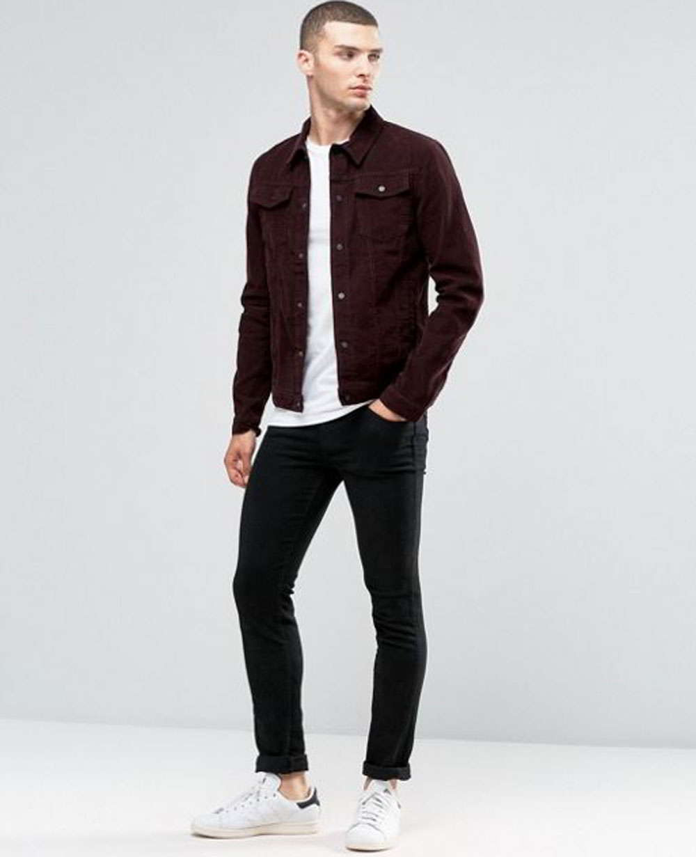Buy HERE&NOW Men Maroon Solid Denim Jacket - Jackets for Men 10780714 |  Myntra-sgquangbinhtourist.com.vn