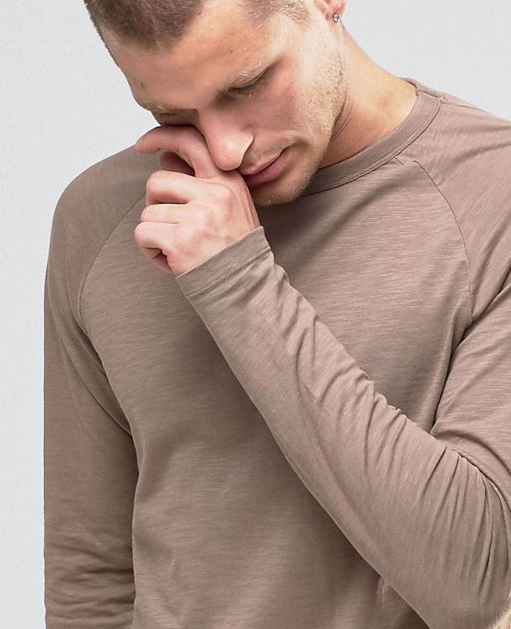 Long Sleeve Top In Beige Neutral T Shirts