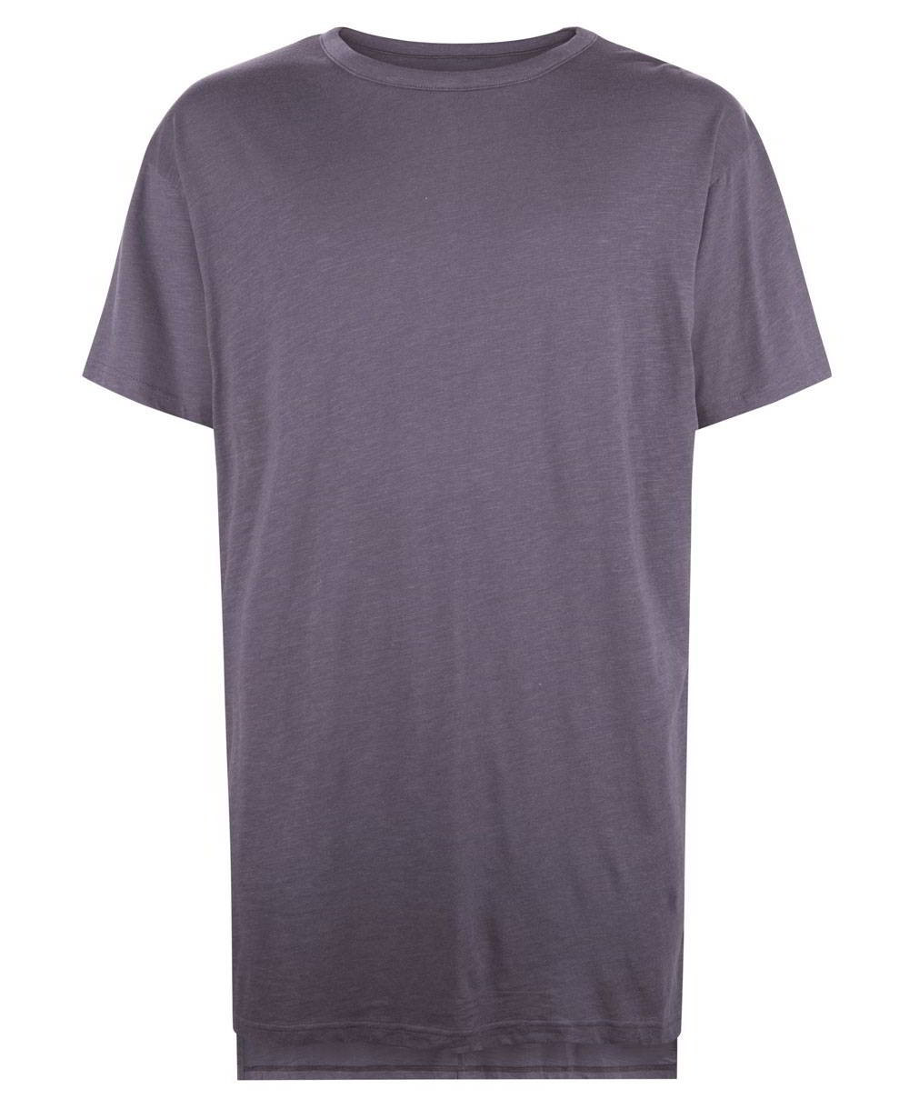 Grey Split Hem Longline T Shirt