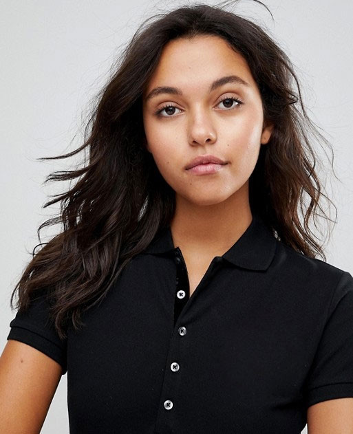 Women Polo Shirt In Black Color