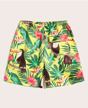 Guys-Tropical-&-Bird-Print-Drawstring-Bermuda-Shorts-RO-164-19-(1)