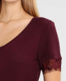 Maroon-T-Shirt-With-Lace-Sleeves-RO-2512-20-(1)