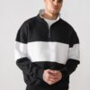Custom Premium Men's Half Zip Panel Sweatshirt Jacket Fleece Pullover RO-1044-25