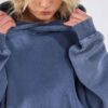 Unisex Acid Wash Oversized Drop Shoulder Hoodie Vintage Washed RO-1041-25