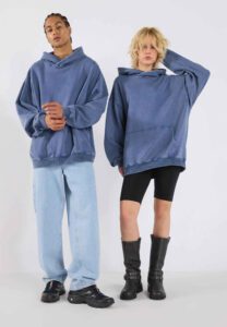 Unisex Acid Wash Oversized Drop Shoulder Hoodie Vintage Washed by Ready One