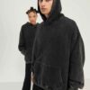Unisex Acid Wash Oversized Drop Shoulder Hoodie Vintage Washed RO-1041-25