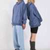 Unisex Acid Wash Oversized Drop Shoulder Hoodie Vintage Washed RO-1041-25