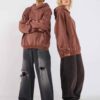Unisex Acid Wash Oversized Drop Shoulder Hoodie Vintage Washed RO-1041-25