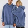 Unisex Acid Wash Oversized Drop Shoulder Hoodie Vintage Washed RO-1041-25