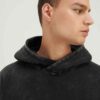 Unisex Acid Wash Oversized Drop Shoulder Hoodie Vintage Washed RO-1041-25