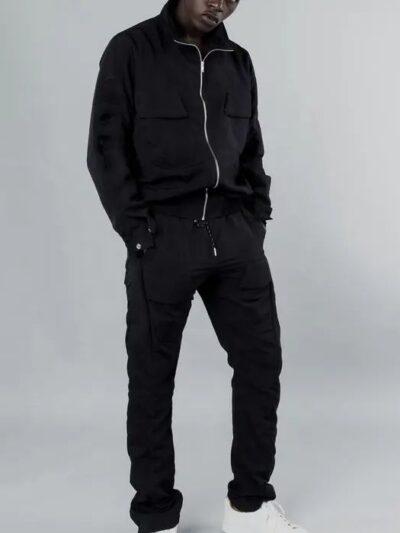 Wholesale Mens Cargo Tracksuits Custom Logo Windbreaker Sweatsuit with Private Label RO-1052-25