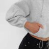 Custom Brand High Waisted Zip Cropped Hoodie