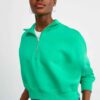 Custom Women Drop Shoulder Half Zip Crewneck Sweatshirt