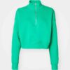Custom Women Drop Shoulder Half Zip Crewneck Sweatshirt