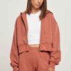 Custom Women's Zipper Short Hoodie Wholesale