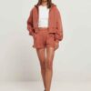 Custom Women's Zipper Short Hoodie Wholesale