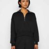 Drop Shoulder Half-Zip Sweatshirt and Matching Shorts Set