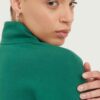 High-Neck Half-Zip Cropped Pullover with Kangaroo Pocket