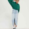High-Neck Half-Zip Cropped Pullover with Kangaroo Pocket