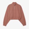 High Quality Half Zipper Cropped Pullover with Kangaroo Pocket