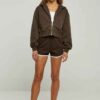 The Premium Essentials Zipper Cropped Hoodie
