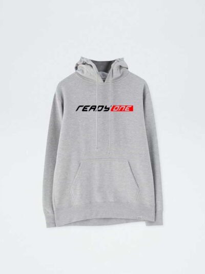 Soft charcoal grey hooded sweatshirt with pouch pocket and detailed stitching