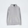 Soft cotton hoodie with convenient front pocket and ribbed detailing in black