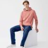 Soft grey cotton hoodie with convenient front pouch pocket and durable stitching
