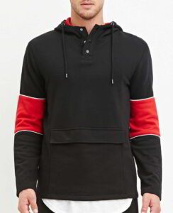 Black and Red with Tablet Pocket Stylish Hoodie by Ready One