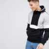 Premium half-zip black retro hoodie with textured cotton fabric and detailed stitching