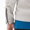 Premium charcoal gray hoodie with zipper accents at arms, soft fleece interior, and reinforced stitching