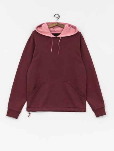 Plush navy hoodie with contrast hood lining and cozy fleece interior