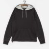 Soft heather grey hoodie with contrast hood lining and front kangaroo pocket, featuring ribbed cuffs