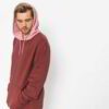 Soft contrasting hood pullover in dark gray with front pocket and ribbed cuffs