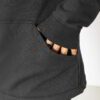 Soft burgundy pullover hoodie with contrasting hood lining and front pouch pocket