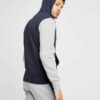 Soft grey embroidered hoodie with front pocket and ribbed cuffs