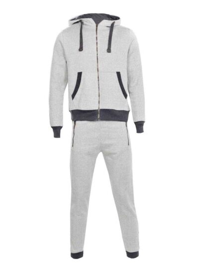 Deep navy custom embroidered tracksuits with white detailing, showcasing premium stitching, soft velvety texture and snug fit