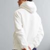 Soft navy blue hoodie with raglan sleeves and drawstring hood, perfect for custom logo embroidery