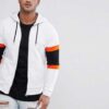 Thick black cotton hoodie with front pocket and ribbed cuffs