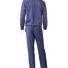 Close-up of a custom two-piece tracksuit. Smooth, vibrant fabric with reinforced stitching. Features a zip-up jacket and comf