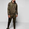 Distressed fleece tracksuits. Heavily textured, visible seams. Heathered grey & dark blue. Ribbed cuffs. Premium quality loun