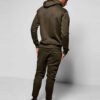 Distressed fleece tracksuits. Heavily textured, visible seams. Heathered grey & dark blue. Ribbed cuffs. Premium quality loun