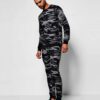 Green camo tracksuit: soft, brushed fabric, neat stitching. Relaxed fit hoodie and joggers. Modern streetwear for clothing br