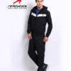 Stylish streetwear tracksuit, close-up shows durable stitching, ribbed cuffs, and soft fabric texture. Two-piece set with sub
