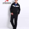 Stylish streetwear tracksuit, close-up shows durable stitching, ribbed cuffs, and soft fabric texture. Two-piece set with sub